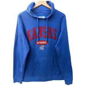Kansas Jayhawks Hoodie Mens XL Blue Red Embroidered Logo College Sports